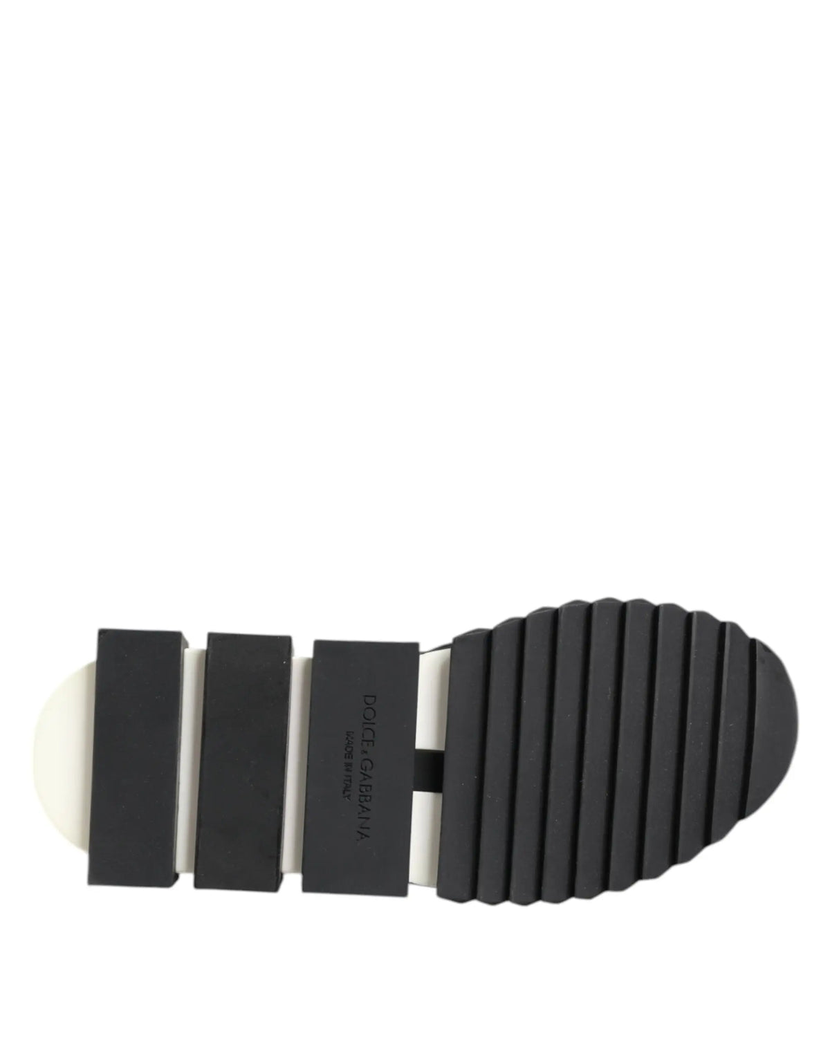 Semelle en caoutchouc noire avec midsole blanche et logo embossé dolce et gabbana pour sneakers sorrento