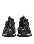 Baskets noirs dolce & gabbana sorrento avec logo blanc sur les lacets et accents argentés