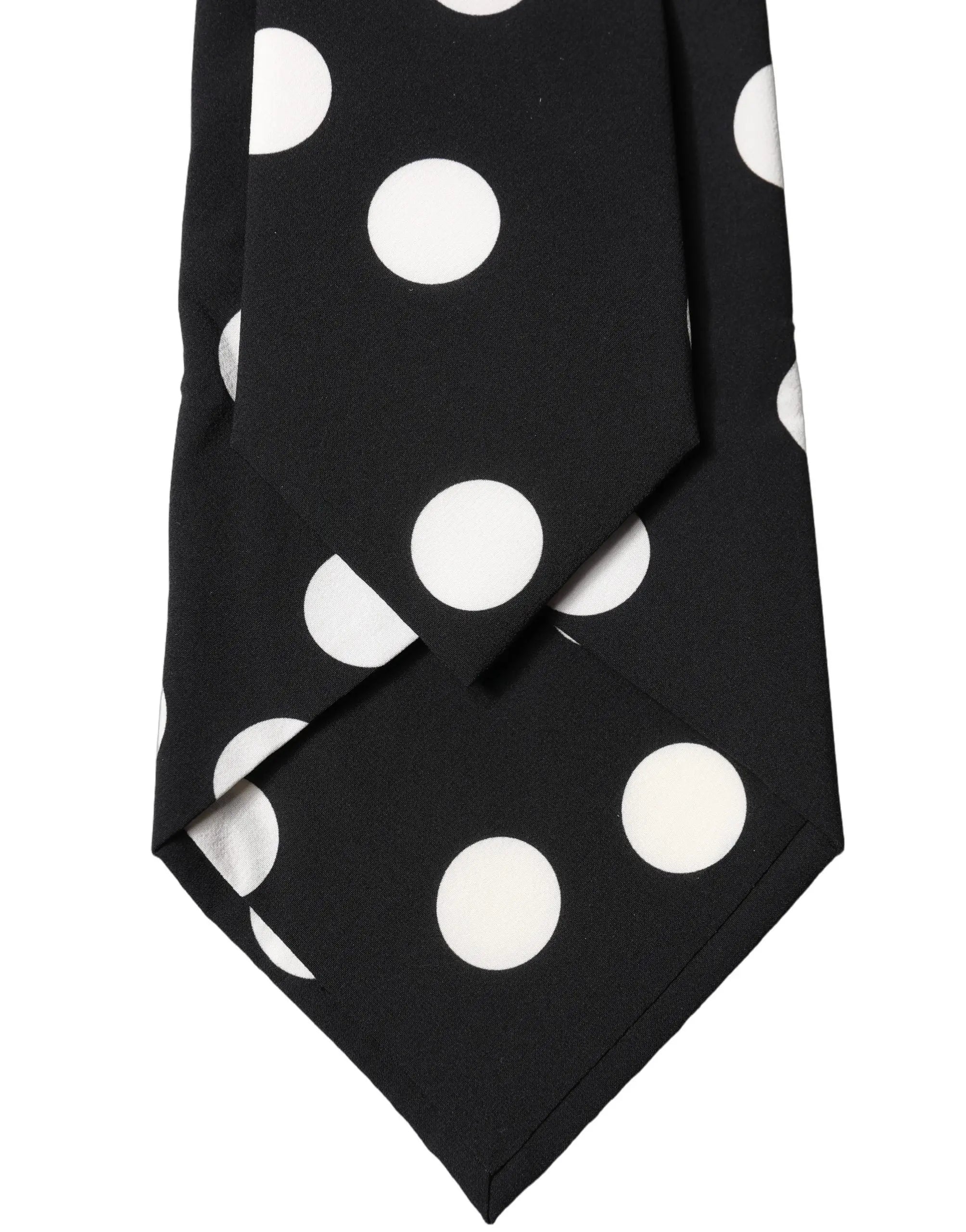 Cravate noire à pois blancs en soie ajustable pour femme dolce & gabbana polka dot
