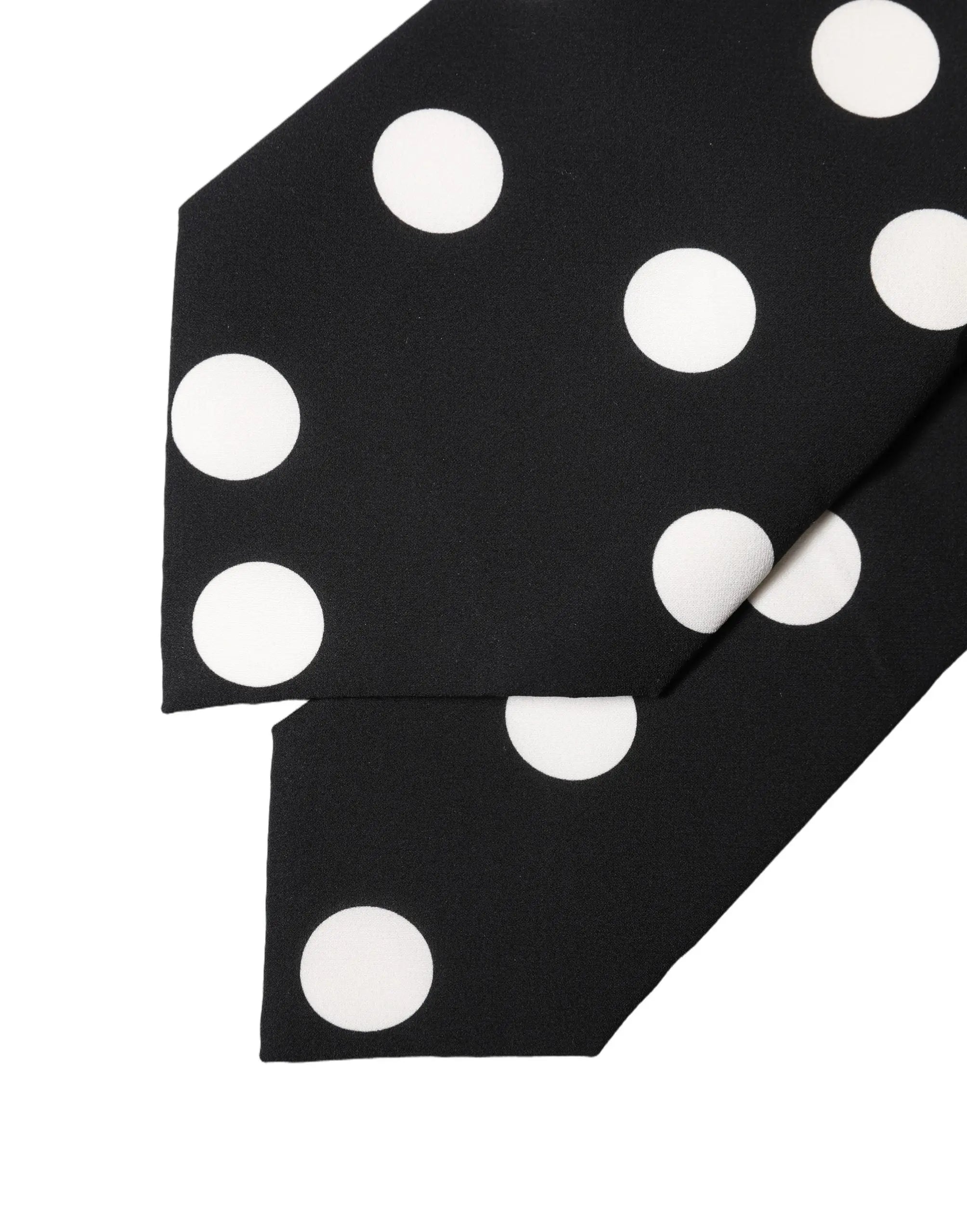 Dolce & Gabbana foulard noir en soie avec gros pois blancs ajustable pour femme