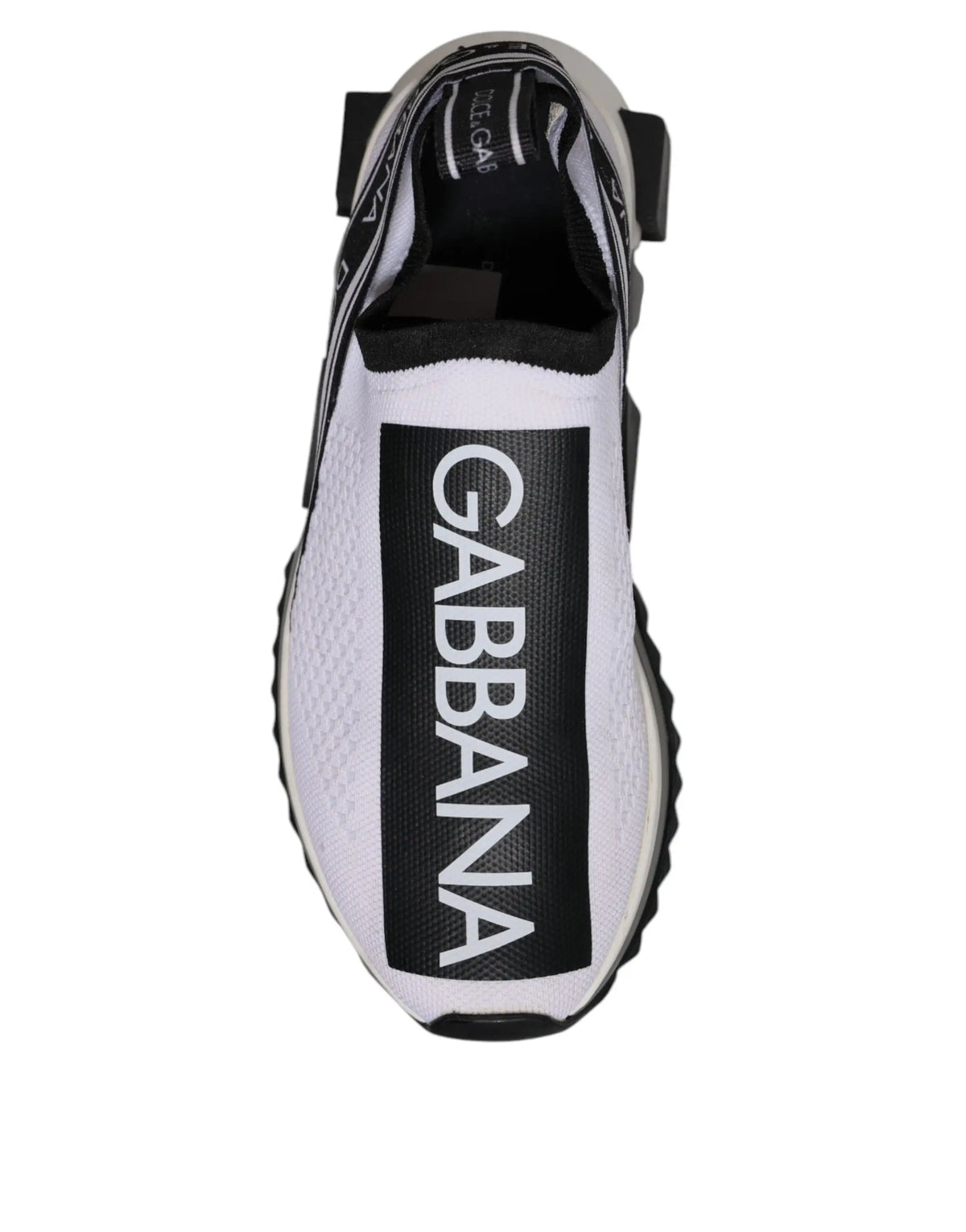 Baskets slip-on dolce & gabbana noir et blanc avec bande logo verticale audacieuse pour un style casual