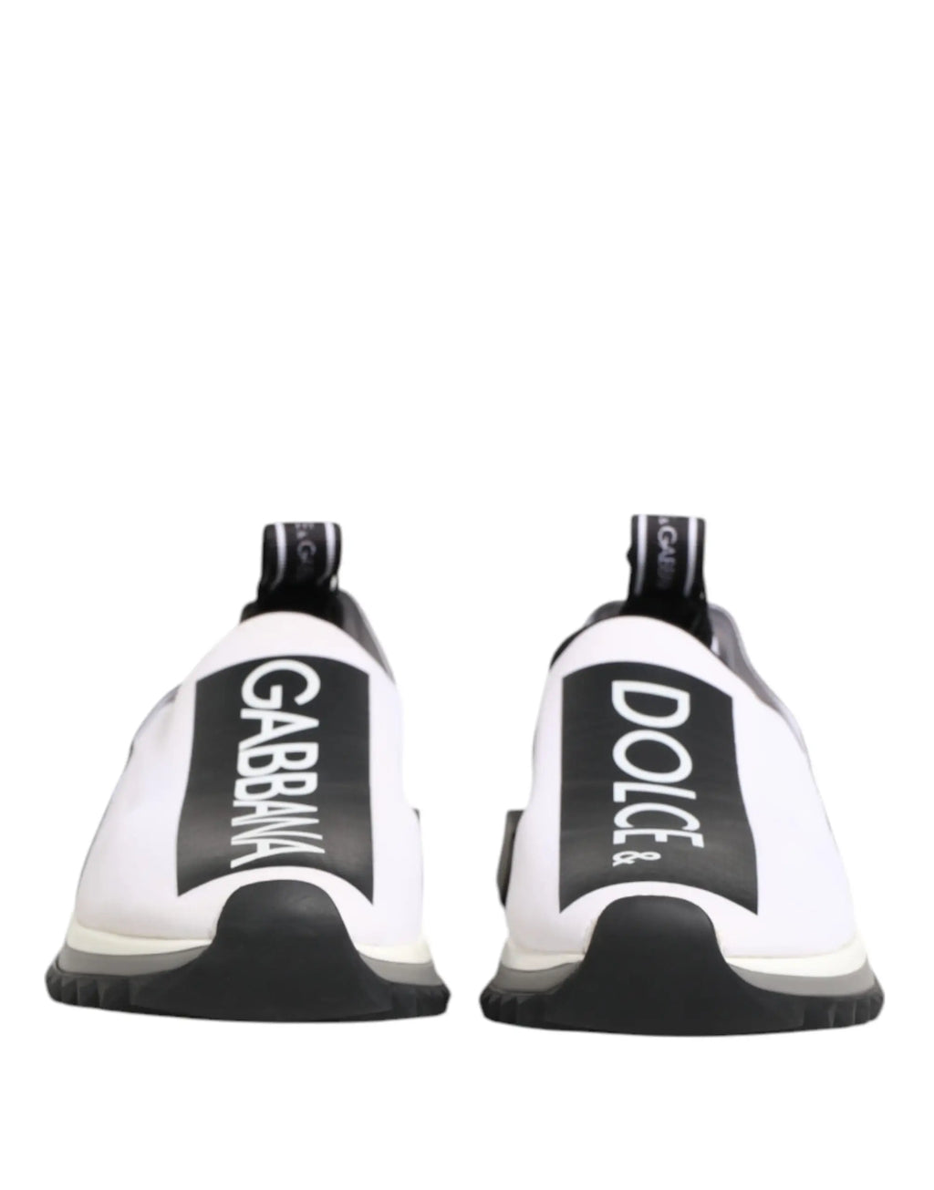 Baskets slip-on dolce & gabbana noir et blanc avec bandes logo audacieuses sur les côtés