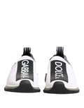 Baskets slip-on dolce & gabbana noir et blanc avec bandes logo audacieuses sur les côtés