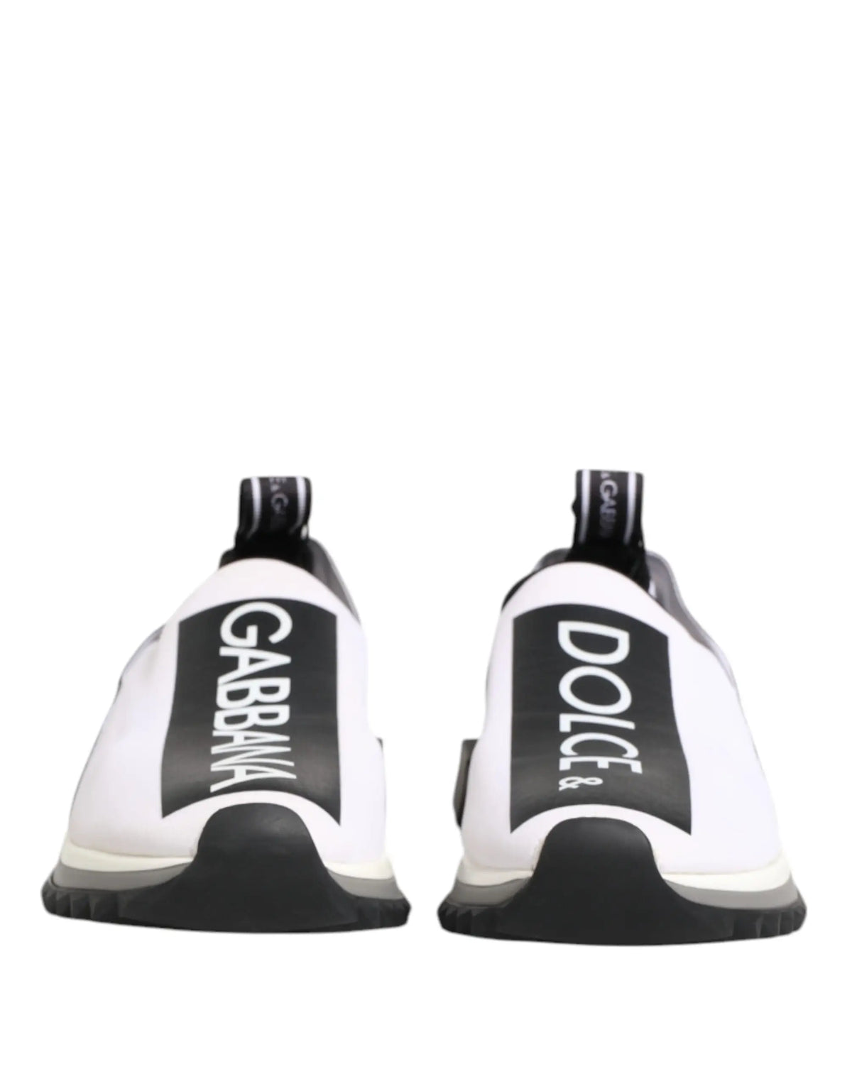 Baskets slip-on dolce & gabbana noir et blanc avec bandes logo audacieuses sur les côtés
