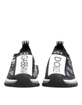 Dolce & gabbana sneakers slip-on noir et blanc avec graphismes style graffiti et logo audacieux