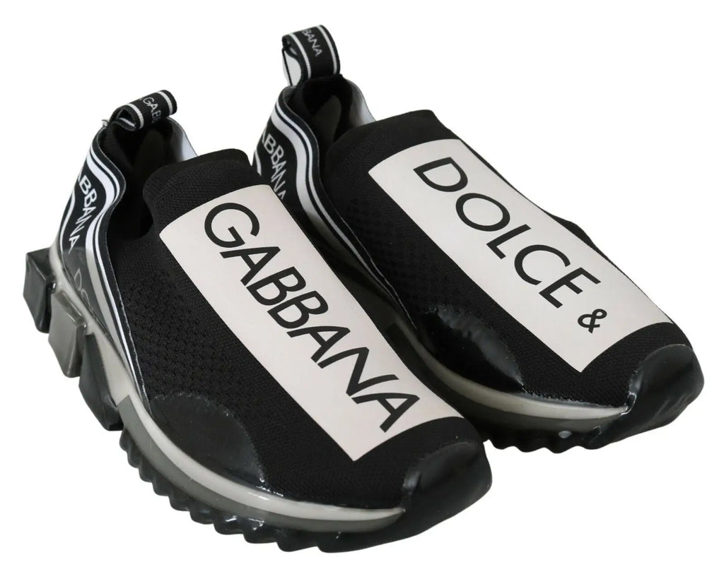 Sneakers dolce gabbana noir et blanc sorento sport stretch avec bandes logo audacieuses slip on