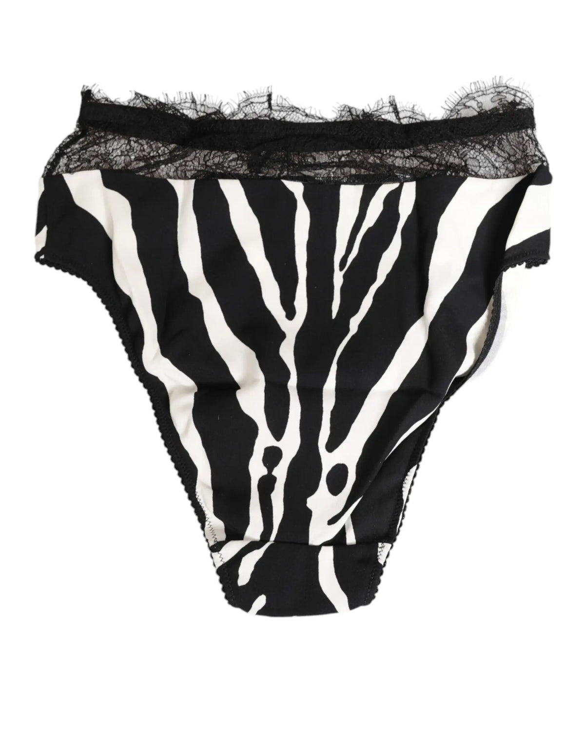 Culotte taille haute dolce & gabbana imprimé zèbre noir et blanc avec bordure en dentelle