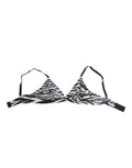 Dolce & gabbana bralette en mesh transparent noir et blanc à motif zébré avec bretelles réglables