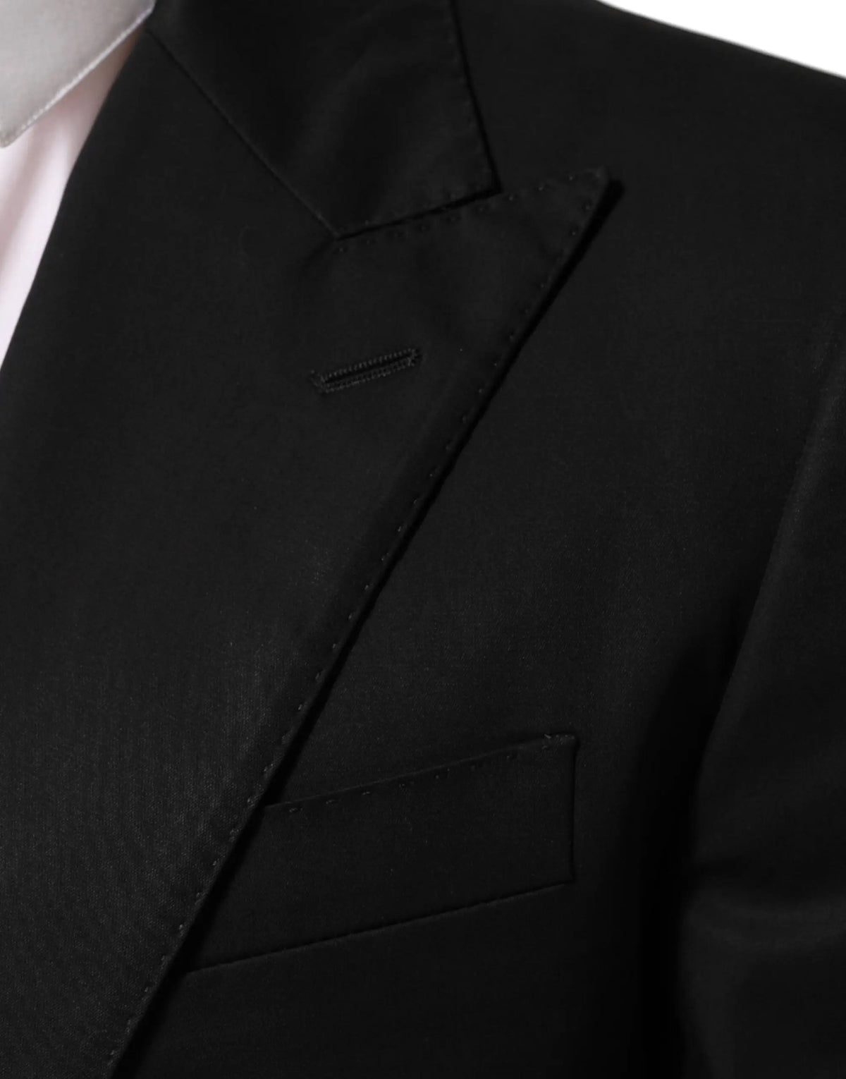 Veste blazer homme dolce & gabbana noire en laine avec col structuré lisse et coutures précises