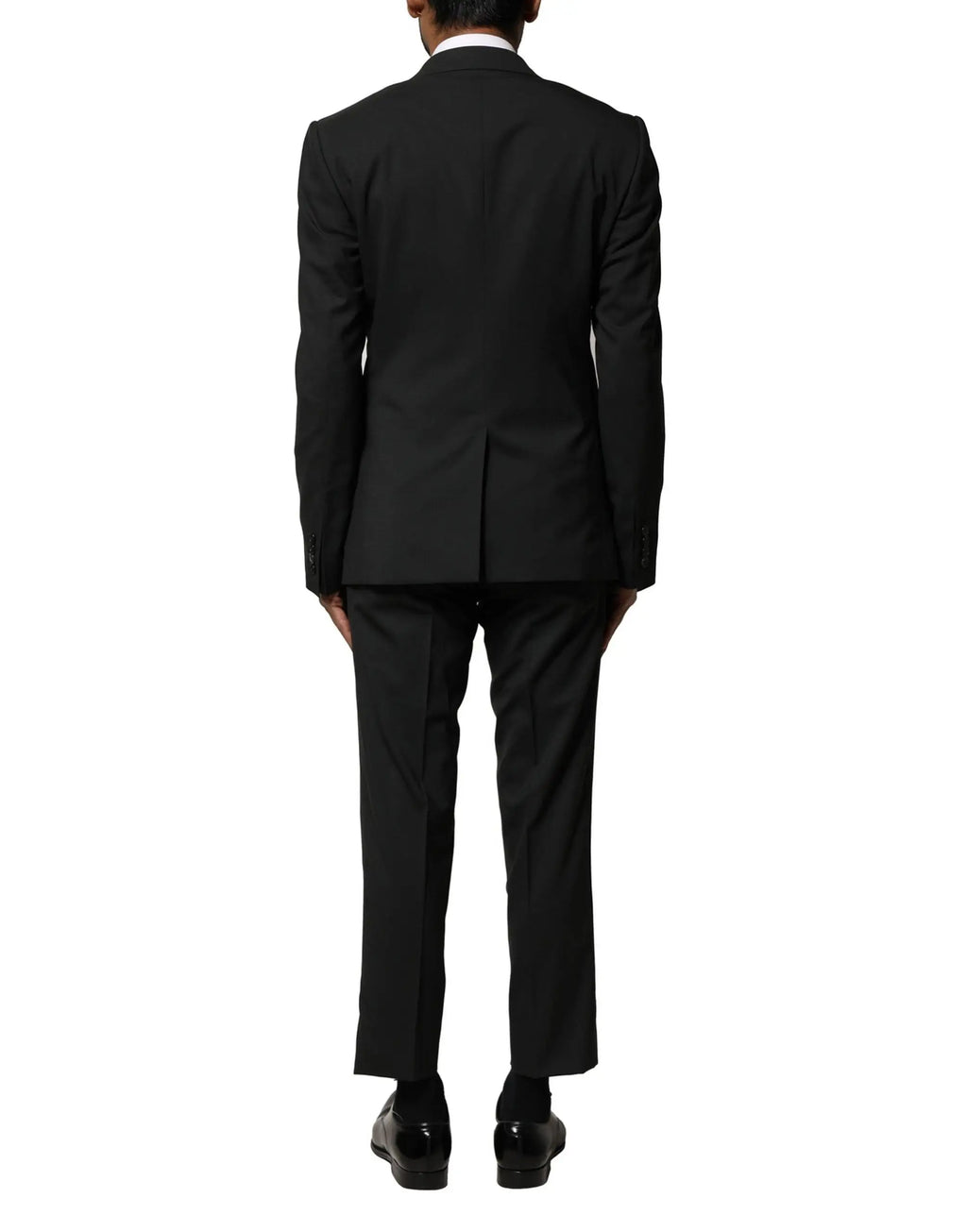Dolce & gabbana costume homme noir en laine 2 pièces à coupe classique et lignes nettes