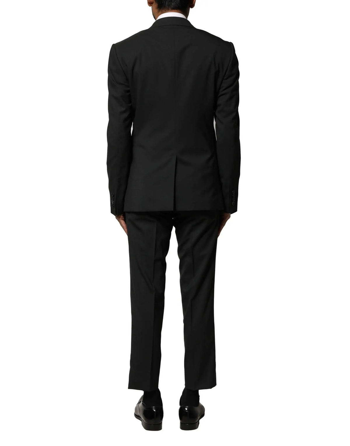 Dolce & gabbana costume homme noir en laine 2 pièces à coupe classique et lignes nettes