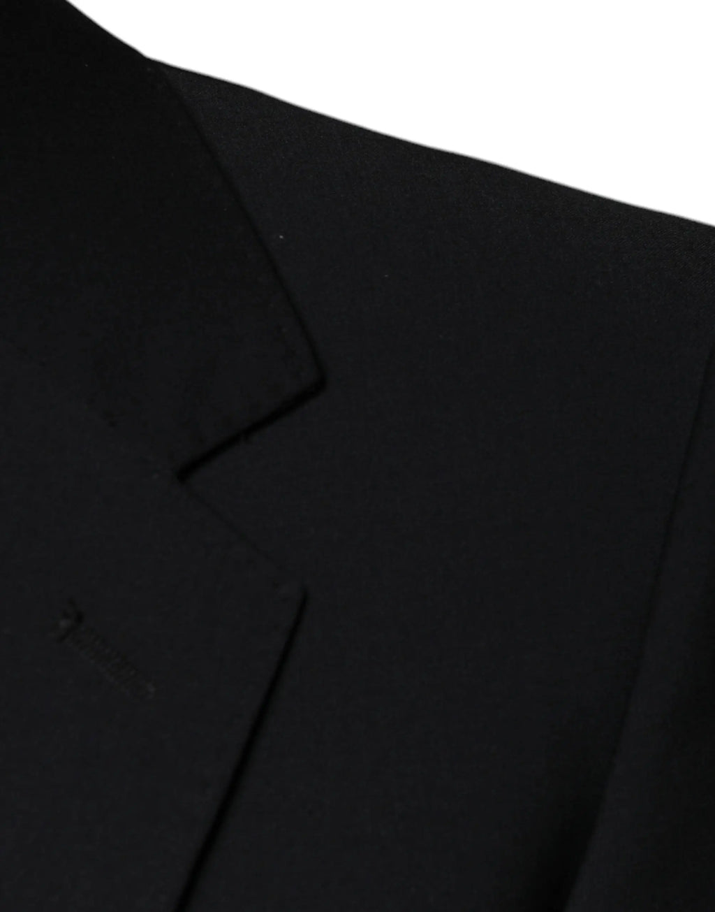 Blazer noir en laine dolce & gabbana avec revers crantés et coupe slim pour costume formel homme trois pièces