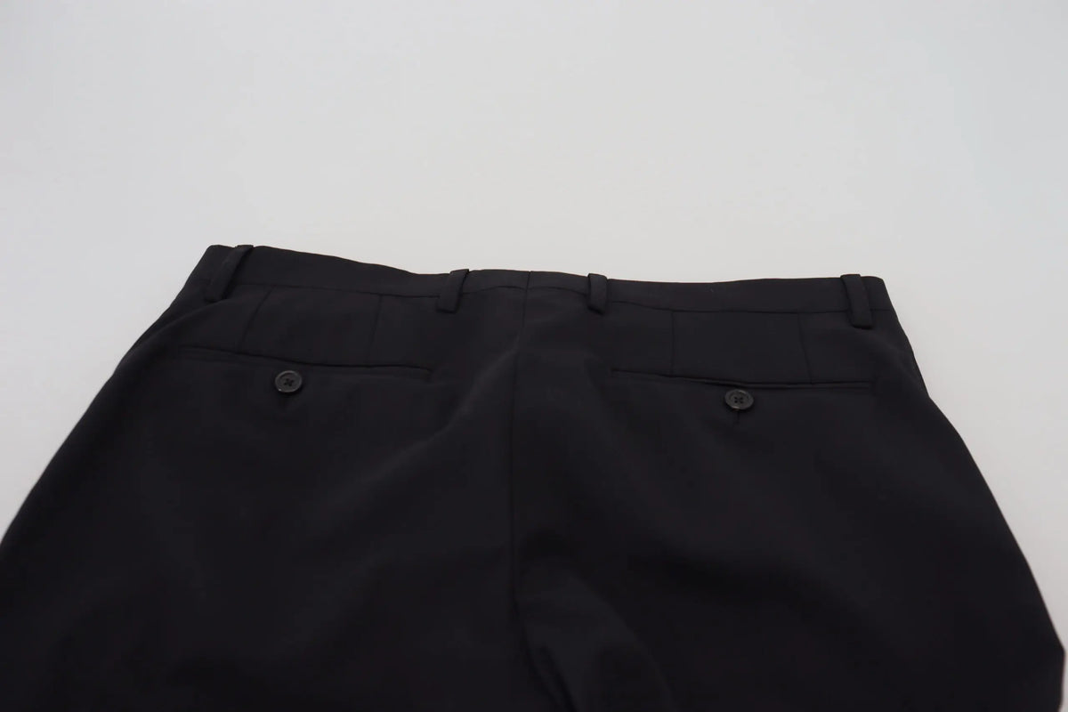 Pantalon formel chino en laine noir dolce gabbana avec coupe structurée et coutures discrètes