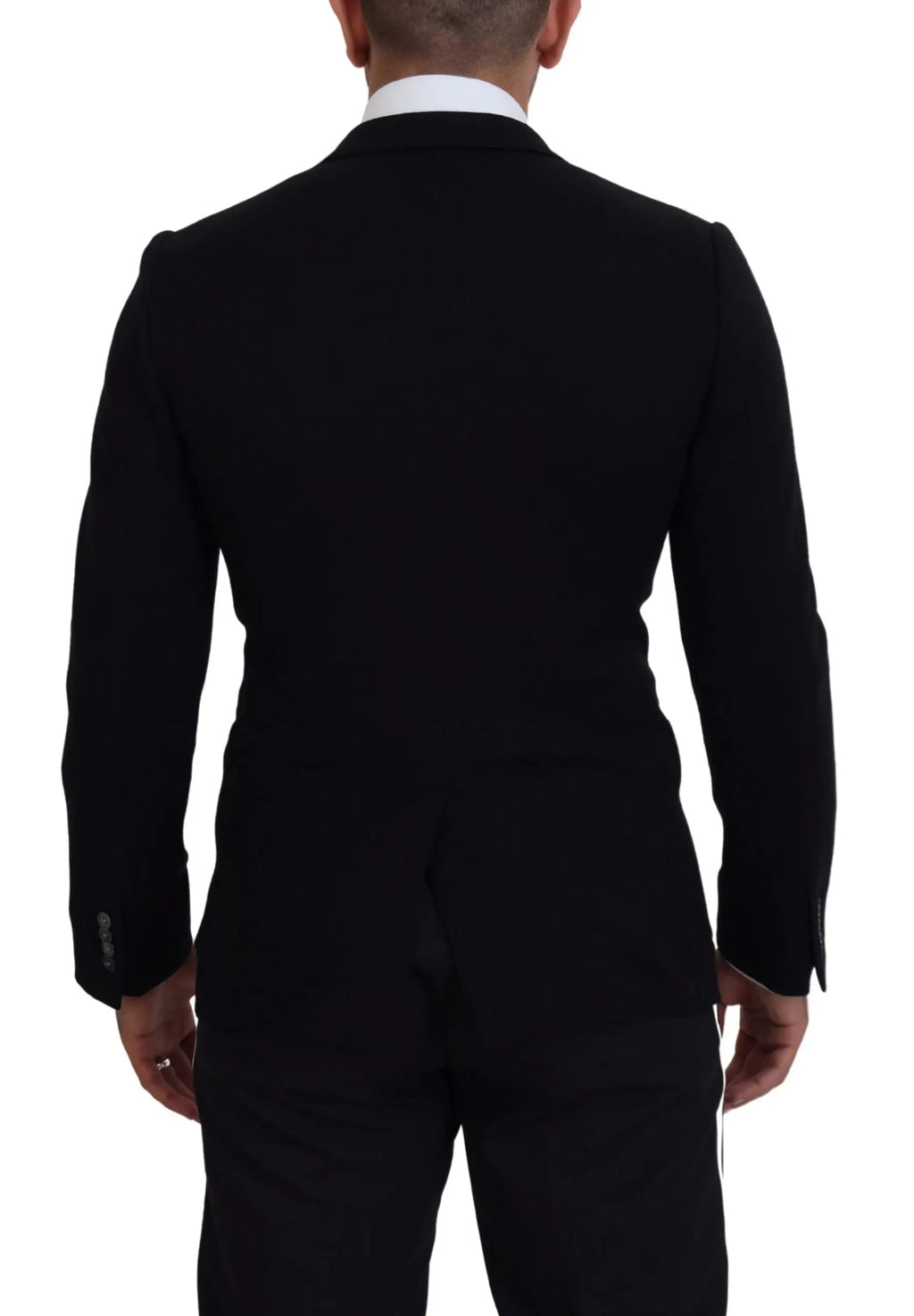 Veste blazer dolce & gabbana noire en laine coupe slim avec texture subtile et ajustement classique