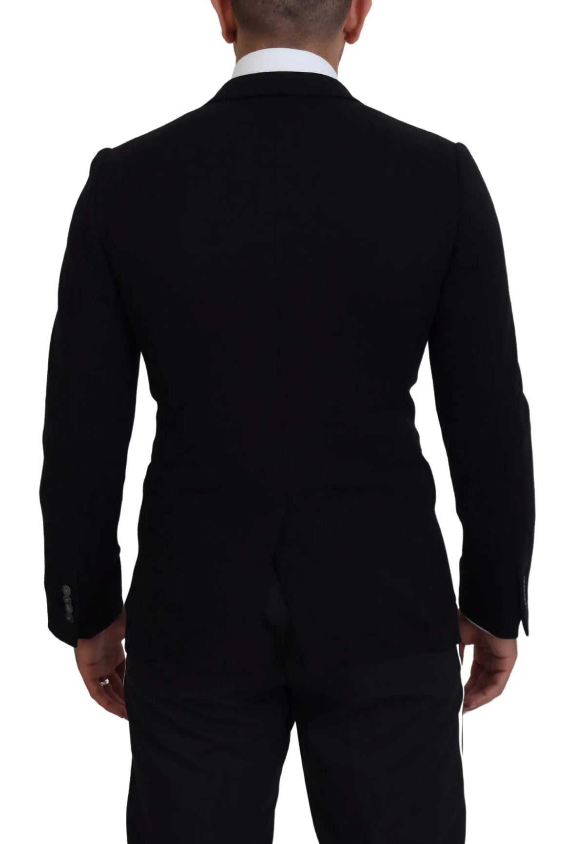Veste blazer dolce & gabbana noire en laine coupe slim avec texture subtile et ajustement classique