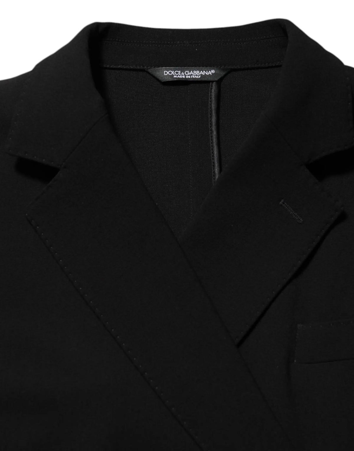 Veste blazer pour homme noire dolce & gabbana en laine double boutonnage avec design ajusté et couture fine