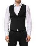 Dolce & Gabbana waistcoat en laine noire pour homme avec cinq boutons assortis au design formel élégant