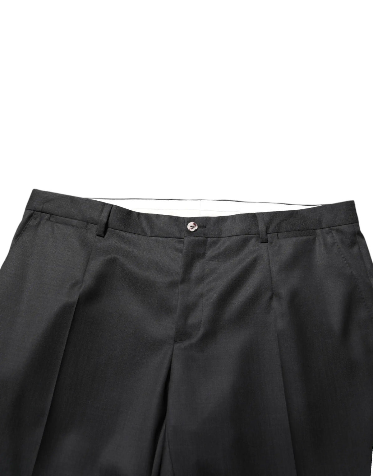 Pantalon formel pour homme dolce & gabbana noir en laine avec plis et finition mate subtilement brillante