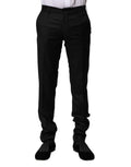 Pantalon formel homme dolce gabbana noir en laine avec coupe slim jambes droites et plis subtils devant