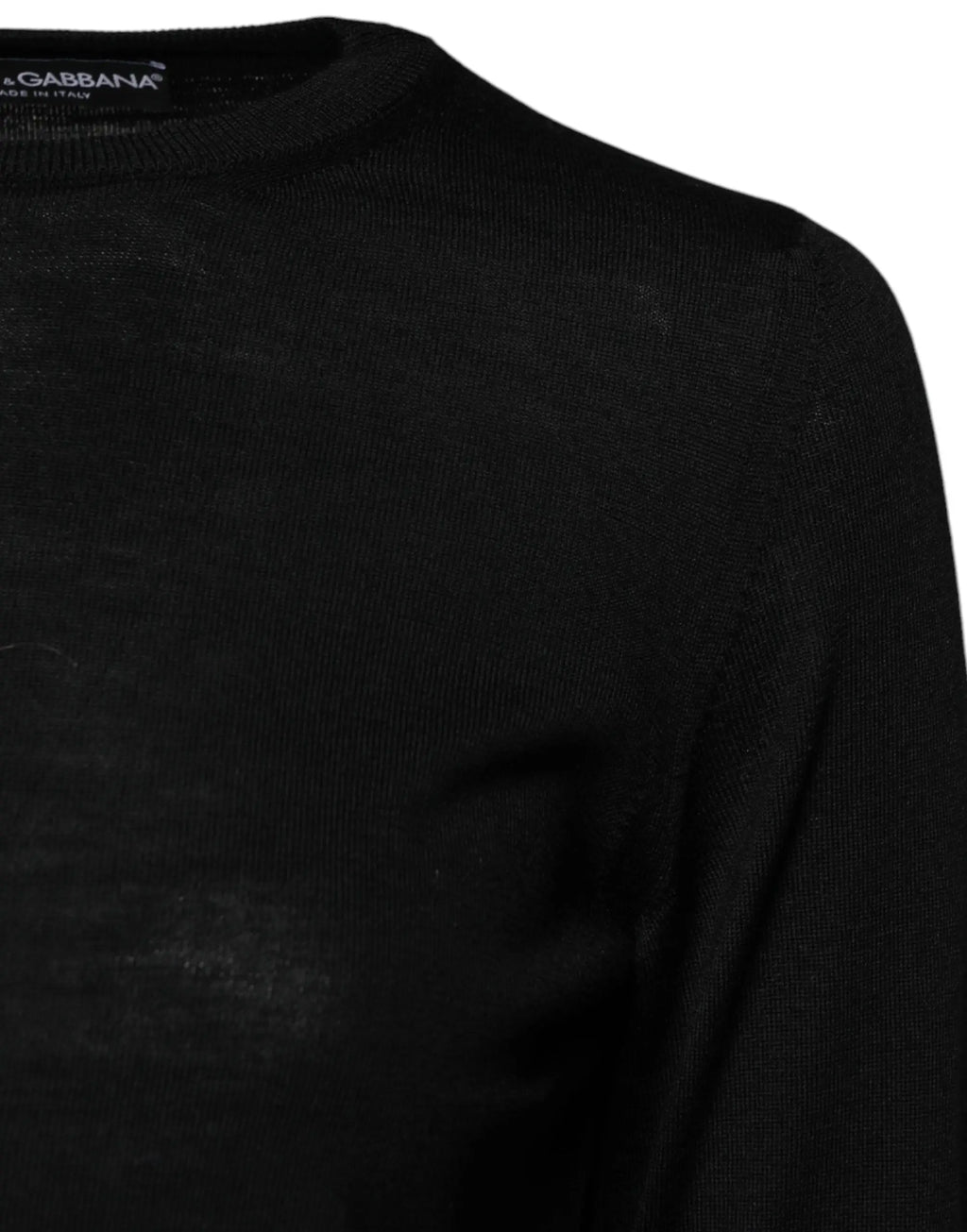 Pull col roulé noir en laine dolce gabbana avec col côtelé et texture subtile