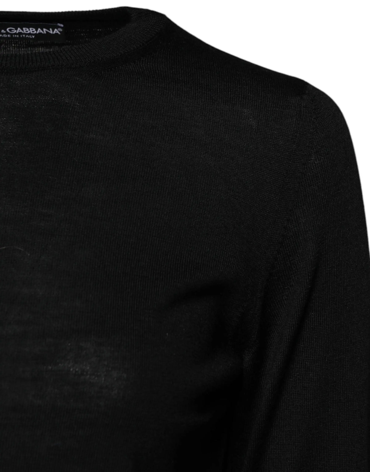 Pull col roulé noir en laine dolce gabbana avec col côtelé et texture subtile