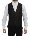 Dolce gabbana gilet robe noir en laine texturée avec cinq boutons sombres et logo dolce gabbana sur la poitrine