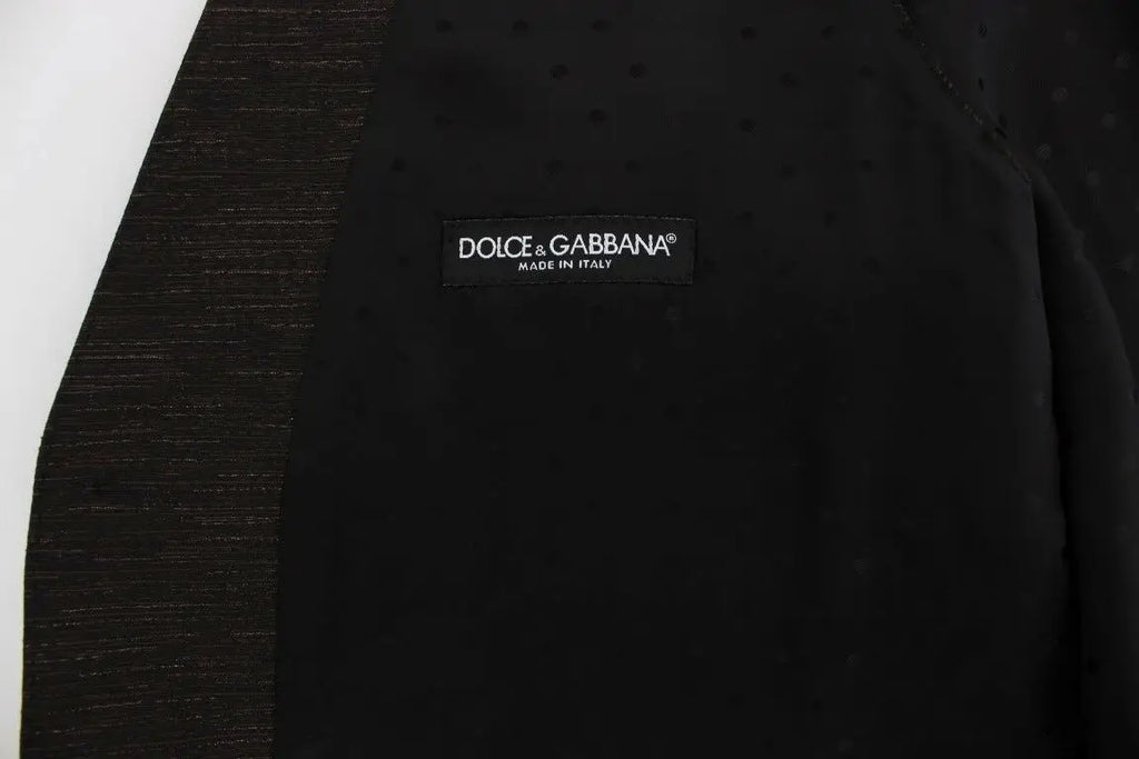 Gilet en laine noir dolce & gabbana avec motif texturé subtil et détails perforés