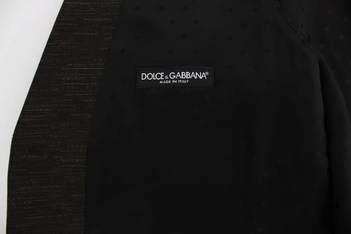 Gilet en laine noir dolce & gabbana avec motif texturé subtil et détails perforés