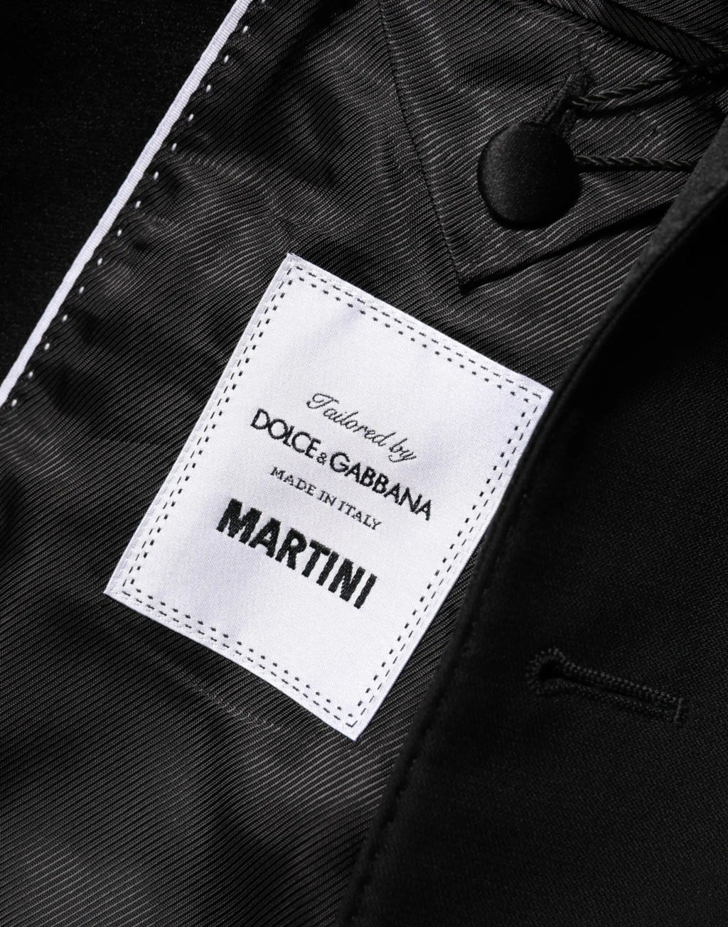 Veste en laine noire texturée tailored by dolce & gabbana made in italy martini pour homme