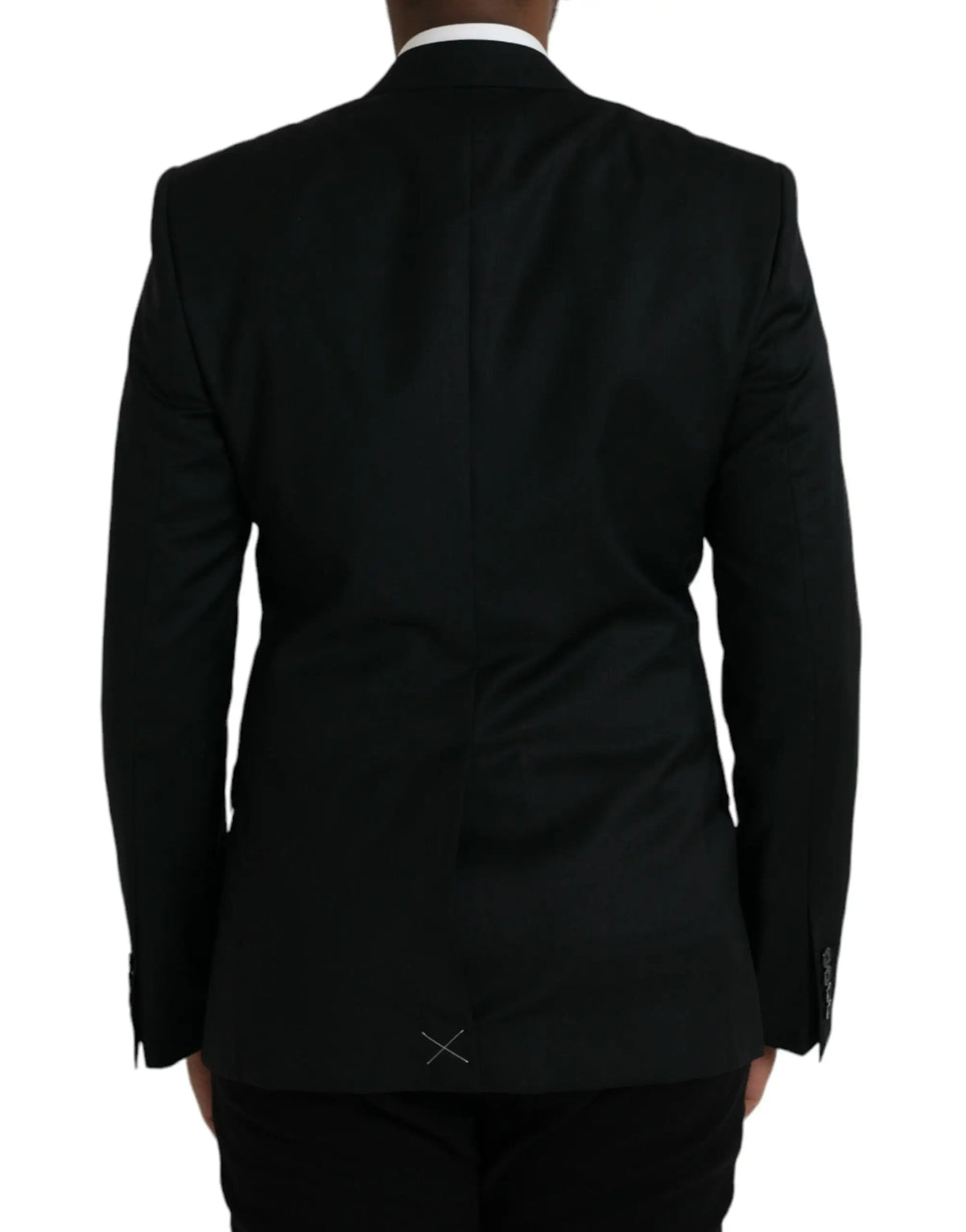 Veste noire en laine dolce & gabbana martini avec brillance subtile et col à revers cranté classique
