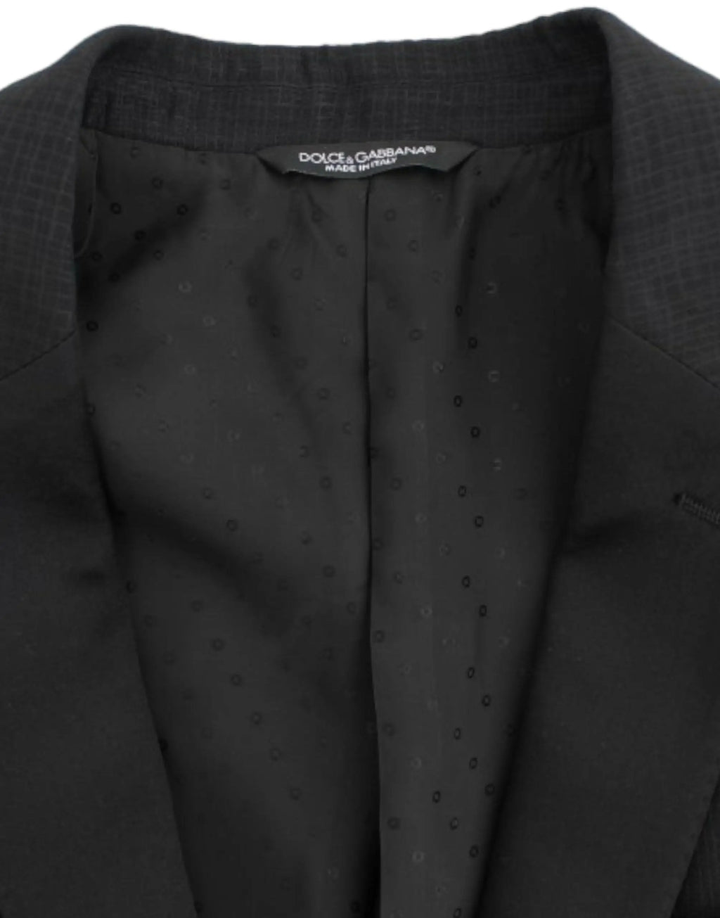 Dolce & Gabbana blazer noir en laine martini slim avec motif texturé subtil et finitions cousues avec soin