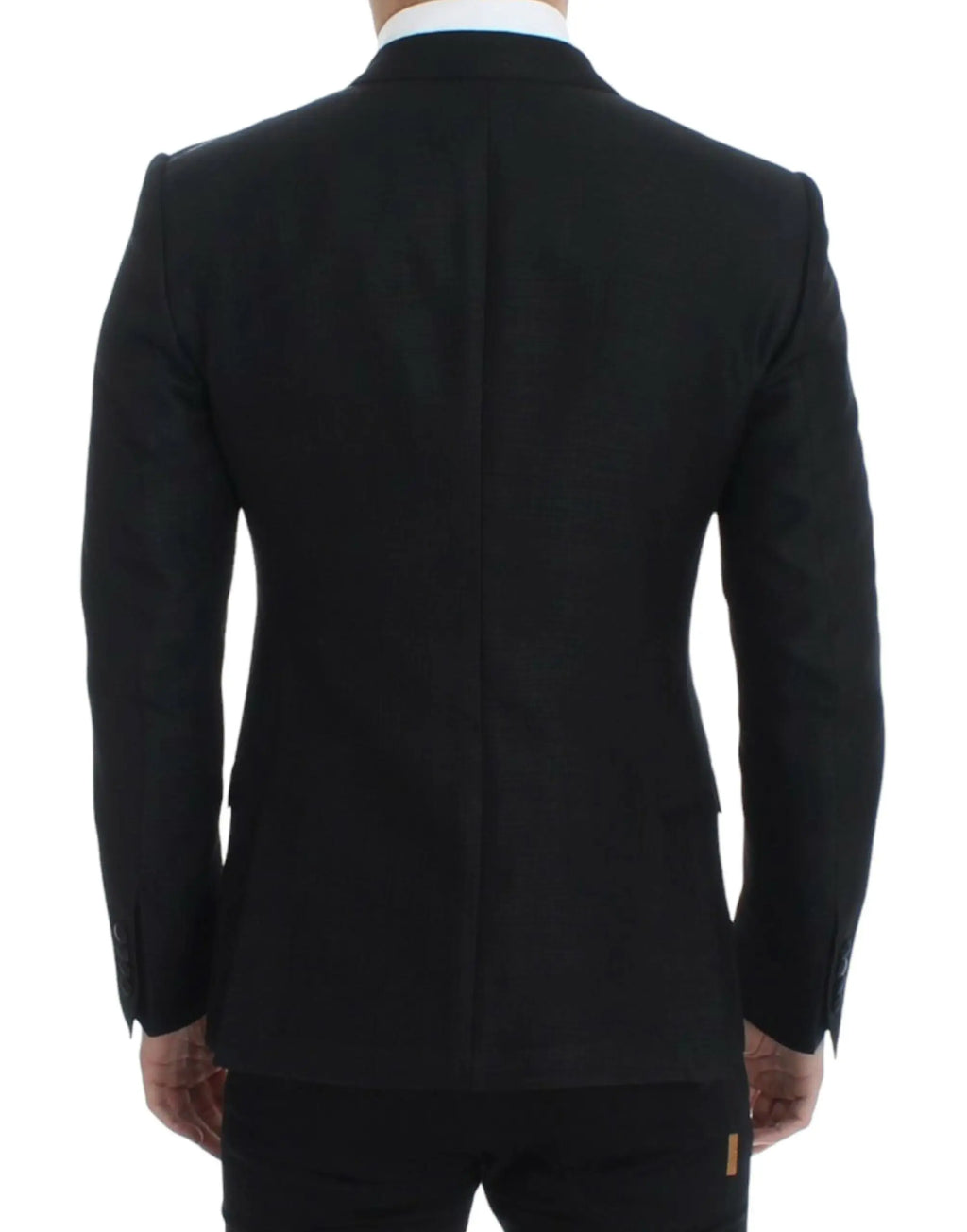 Dolce & Gabbana blazer martini noir en laine avec une coupe slim élégante et une texture subtile