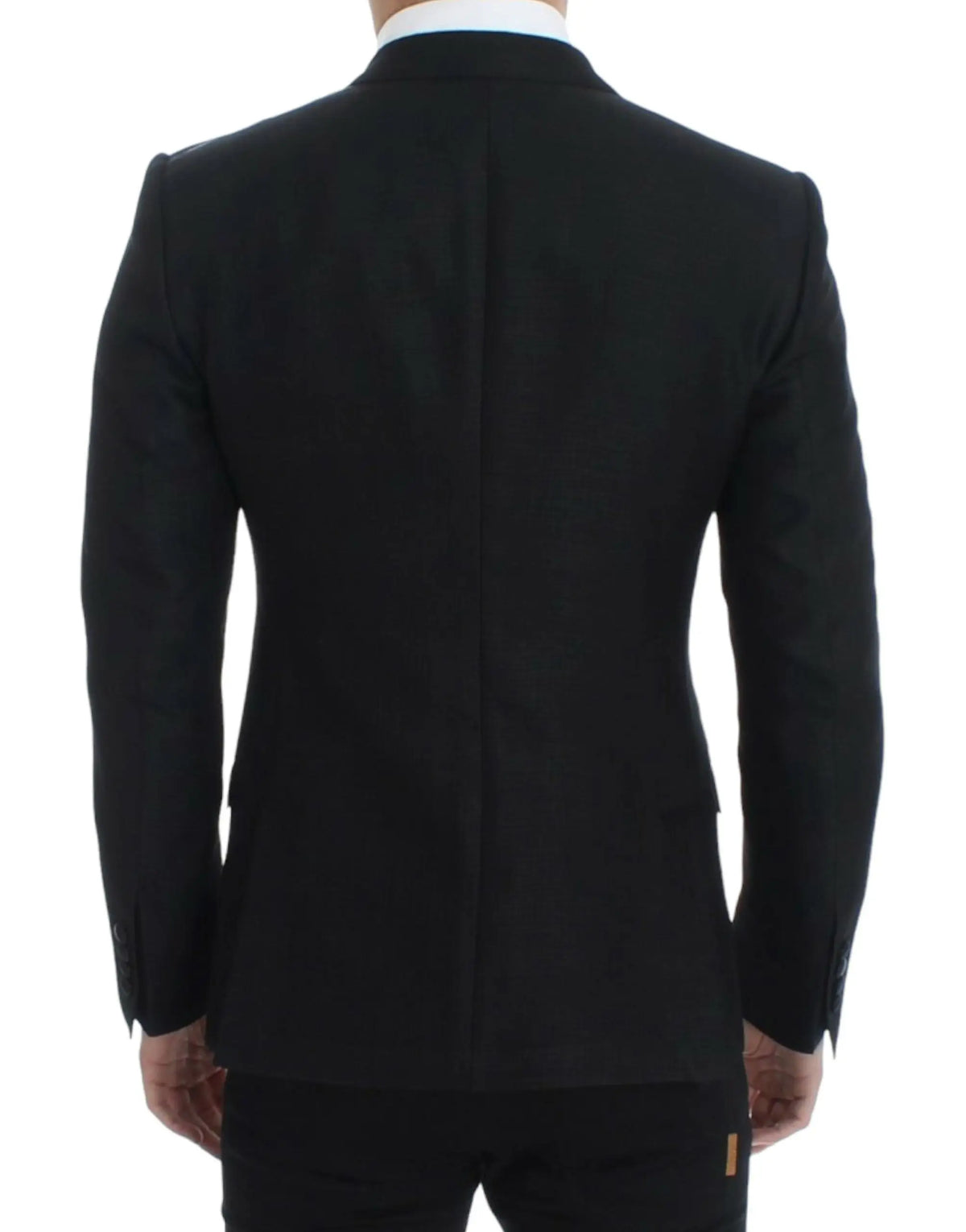 Dolce & Gabbana blazer martini noir en laine avec une coupe slim élégante et une texture subtile