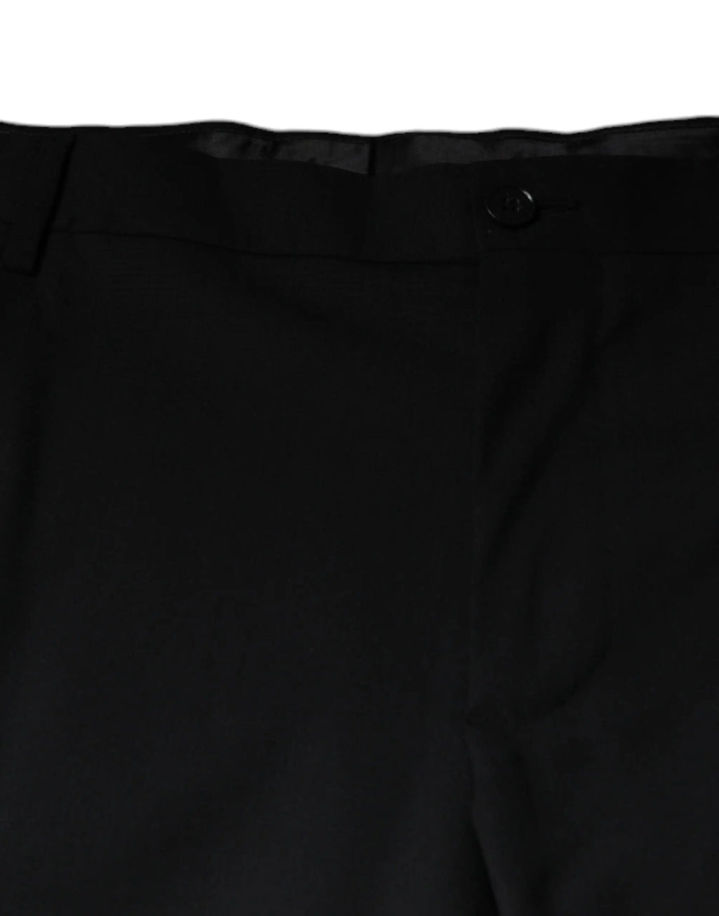 Dolce & gabbana pantalon noir en laine pour homme avec tissu lisse et fermeture à bouton simple