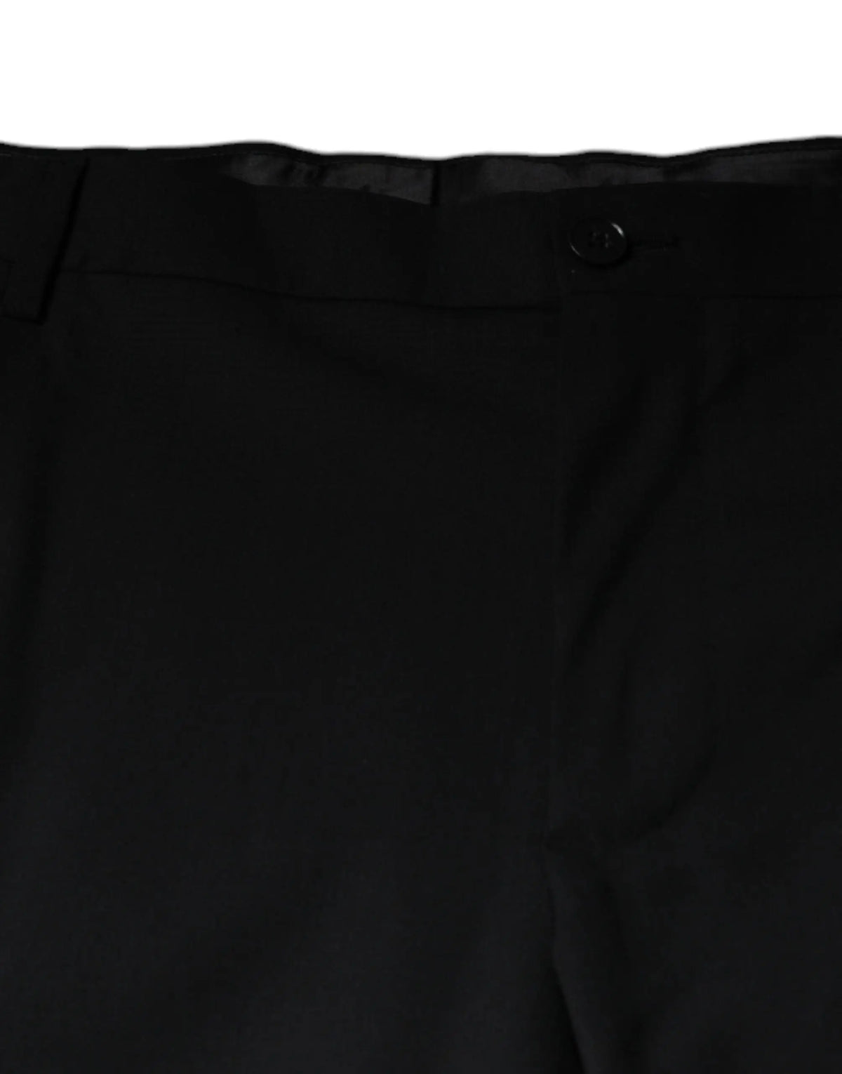 Dolce & gabbana pantalon noir en laine pour homme avec tissu lisse et fermeture à bouton simple