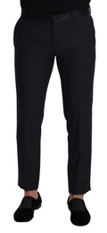 Pantalon formel homme dolce & gabbana en laine noire avec coupe droite élégante et plis subtils