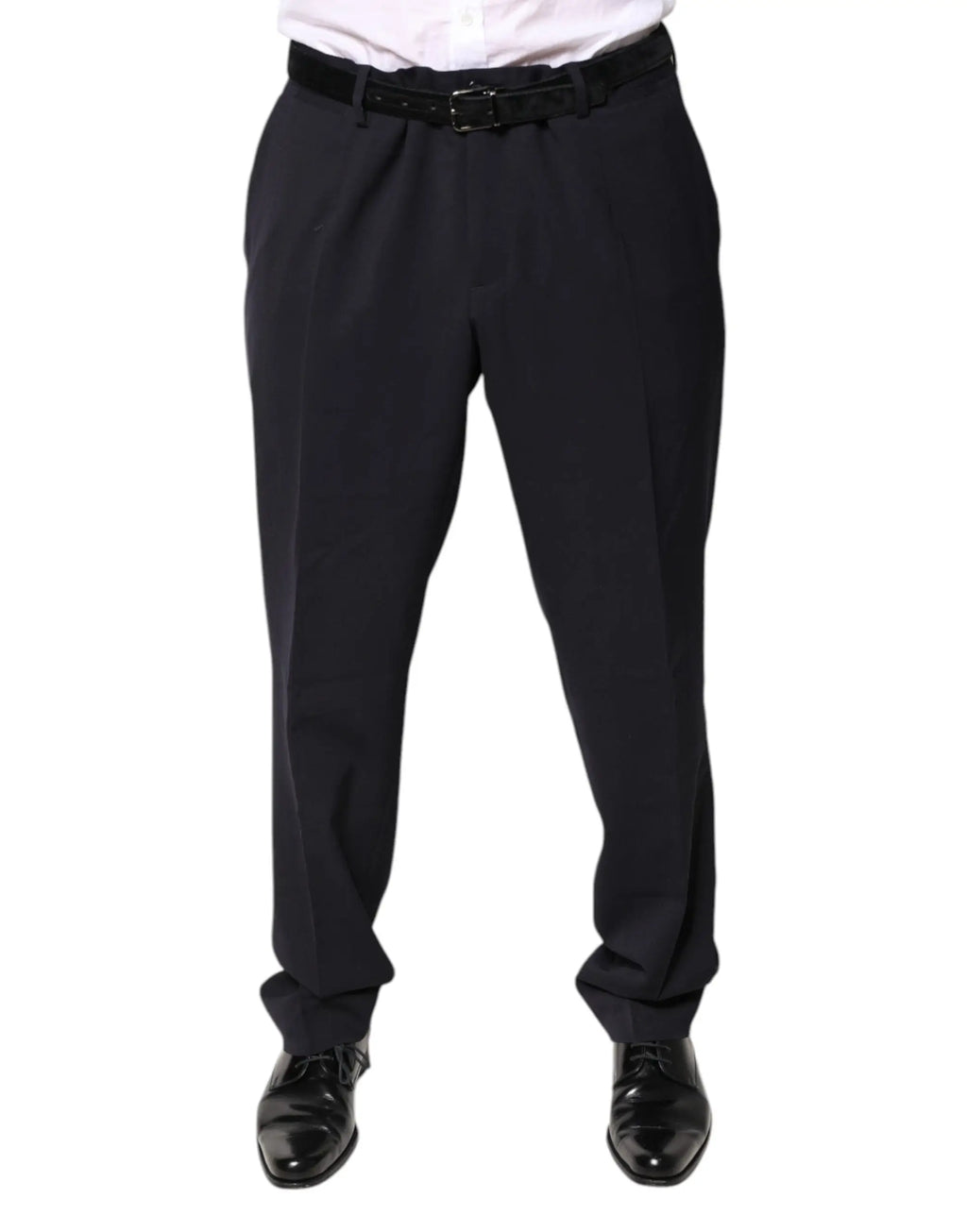 Pantalon habillé pour homme dolce & gabbana noir en laine avec coupe ajustée et plis subtils à la taille