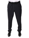 Pantalon habillé pour homme dolce & gabbana noir en laine avec coupe ajustée et plis subtils à la taille