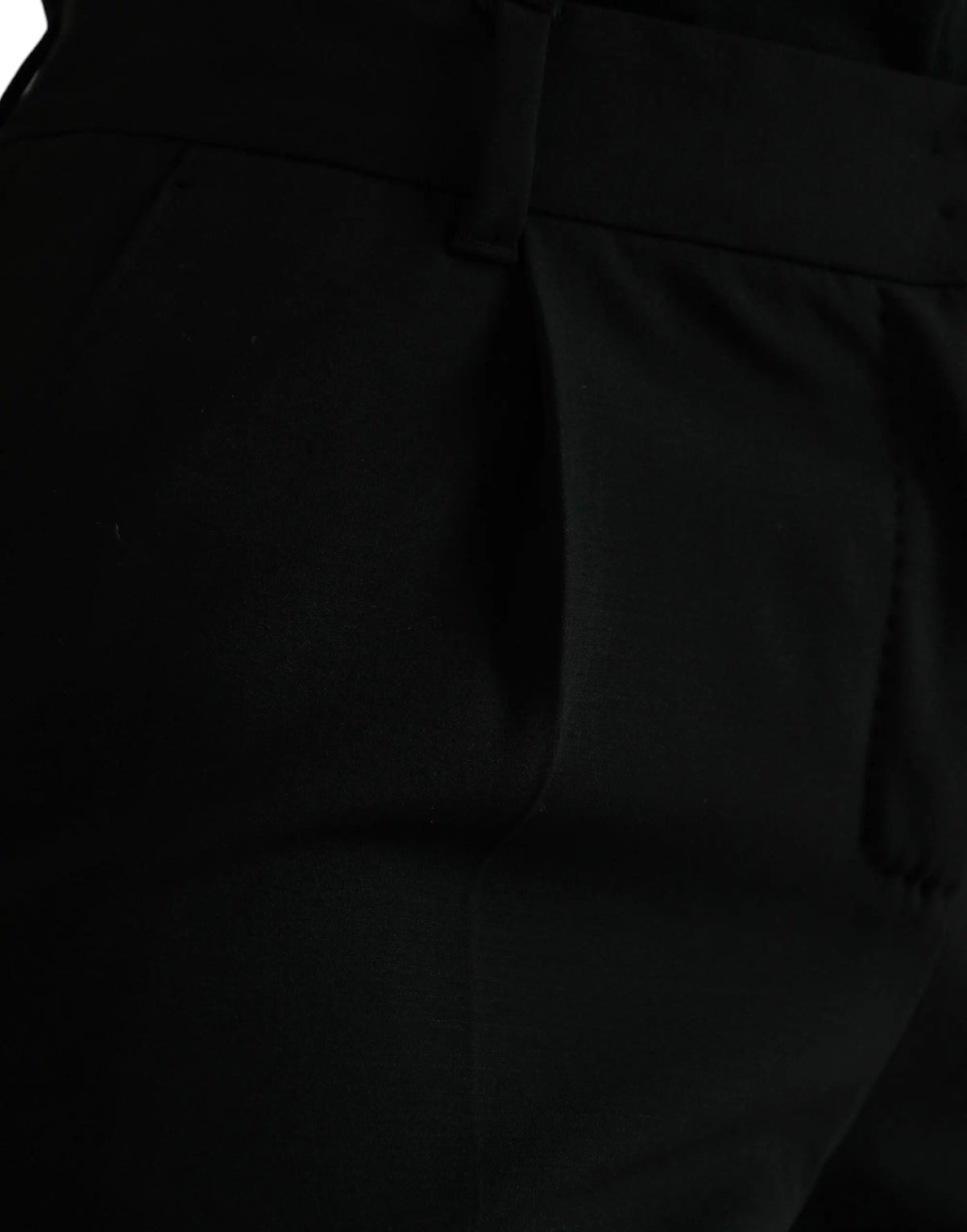 Pantalon noir en laine dolce & gabbana taille mi-haute avec taille structurée et coutures visibles