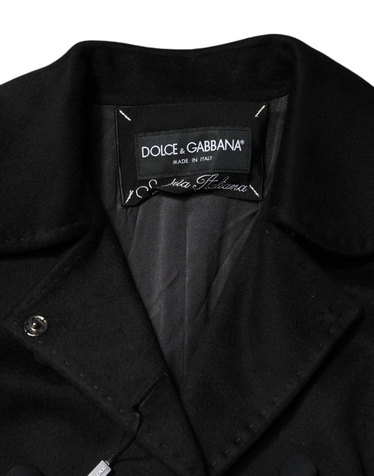 Veste blazer dolce & gabbana noire en laine avec un design sartorial italien et coutures soignées