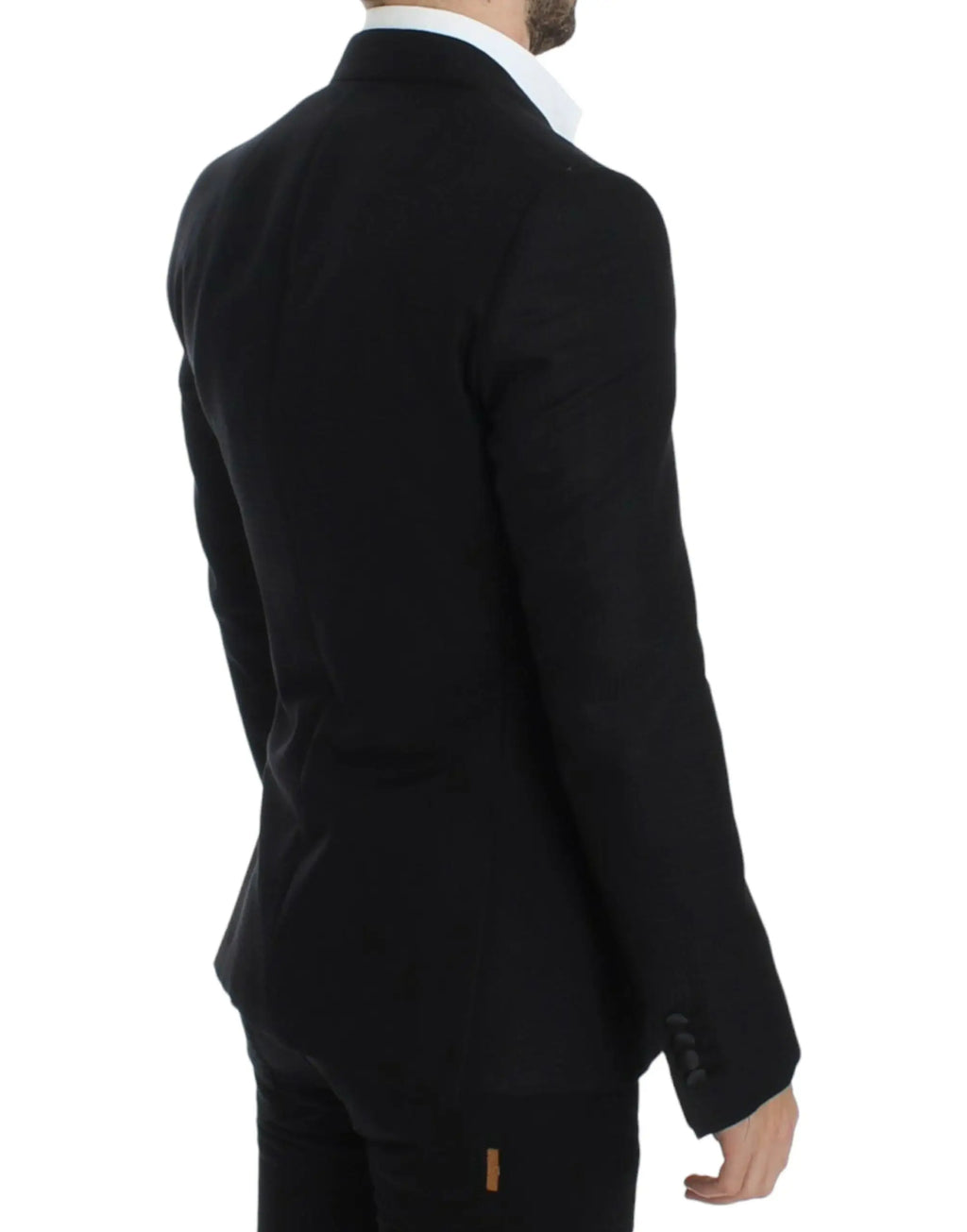 Blazer sicilia dolce & gabbana noir en laine et soie avec coupe classique et texture subtile