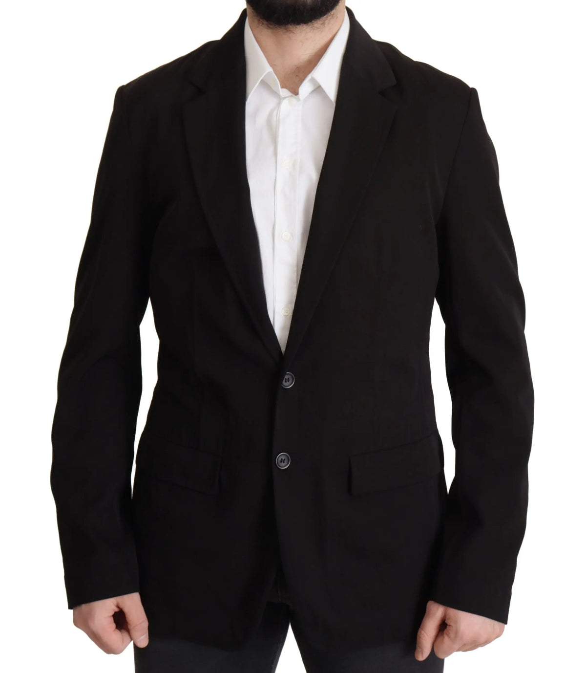 Dolce & Gabbana blazer noir en laine avec coupe moderne et texture subtile pour un style élégant