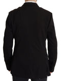 Blazer dolce & gabbana noir en laine avec coupe classique et texture subtile pour un style élégant