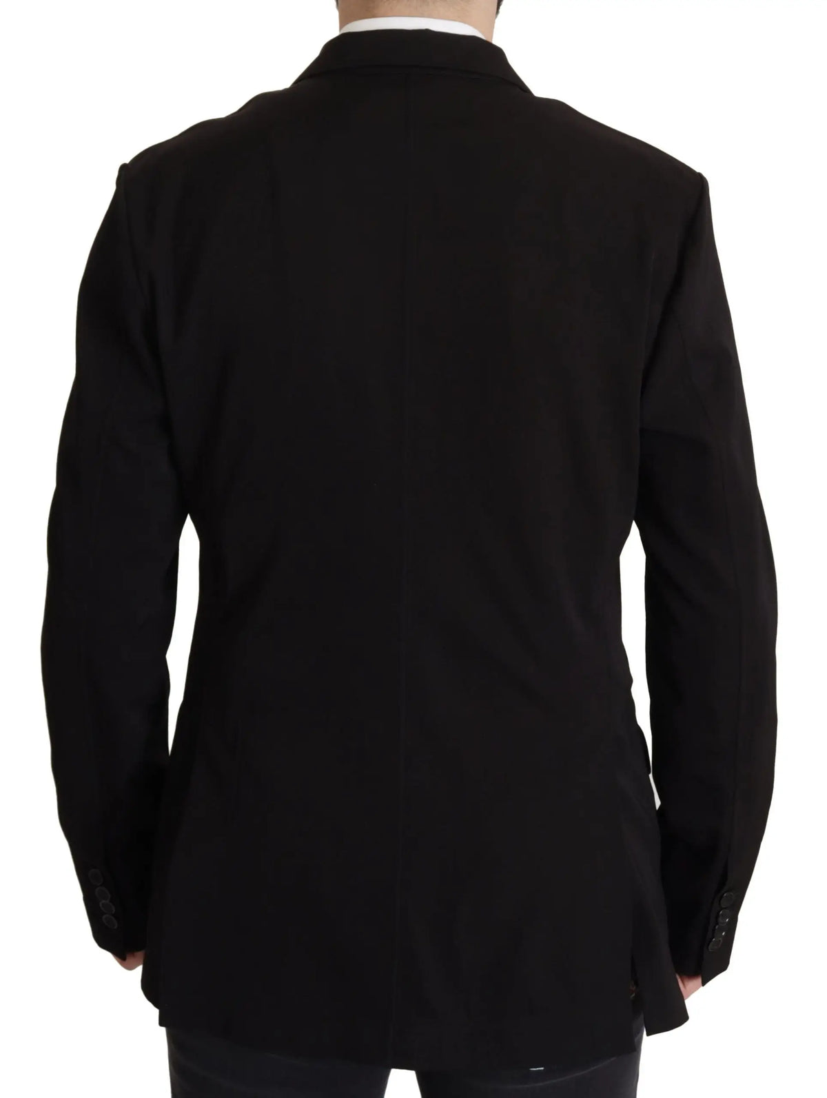 Blazer dolce & gabbana noir en laine avec coupe classique et texture subtile pour un style élégant