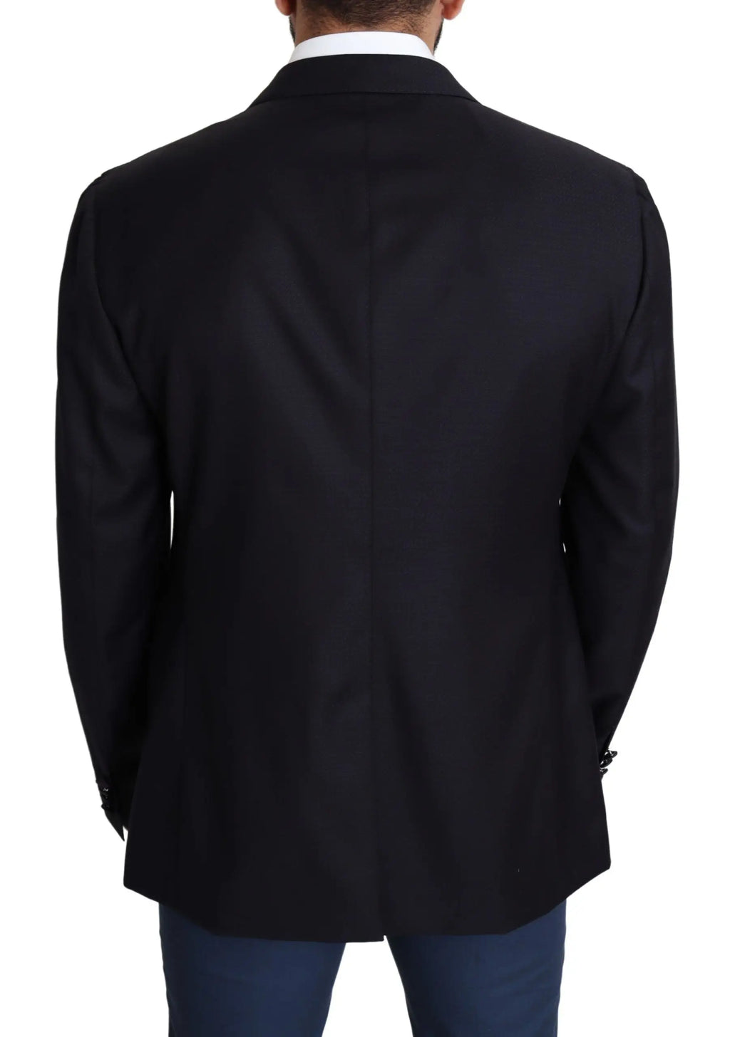 Veste de costume noire dolce gabbana en laine napoli avec design structuré et léger éclat subtil