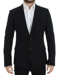 Dolce & Gabbana blazer noir en laine slim fit avec deux boutons avant et poches à rabat tailored