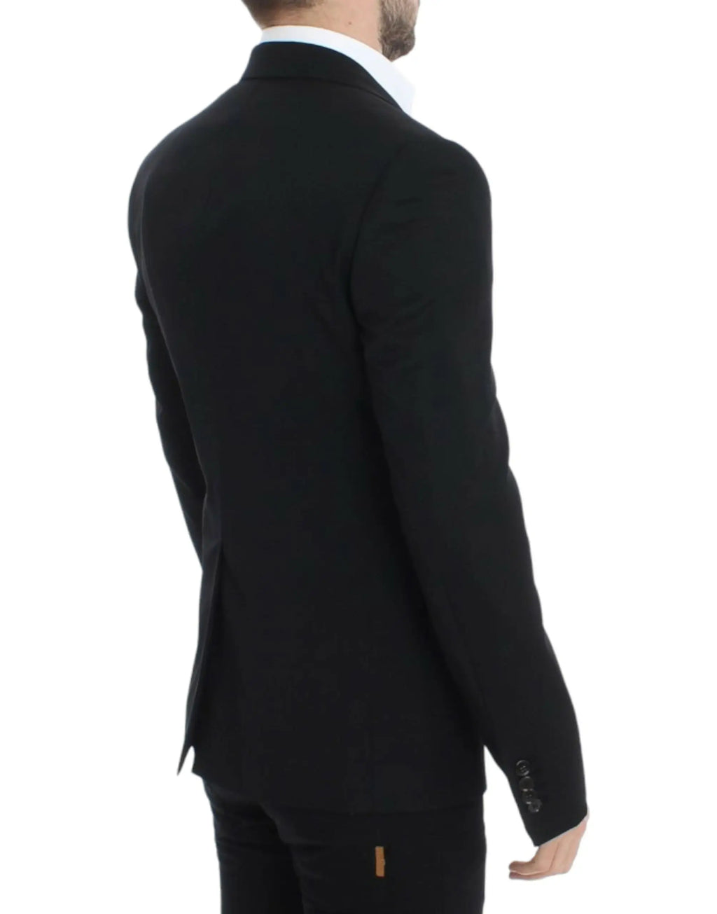 Dolce & Gabbana veste blazer noir en laine slim fit avec coupe moderne et texture subtile