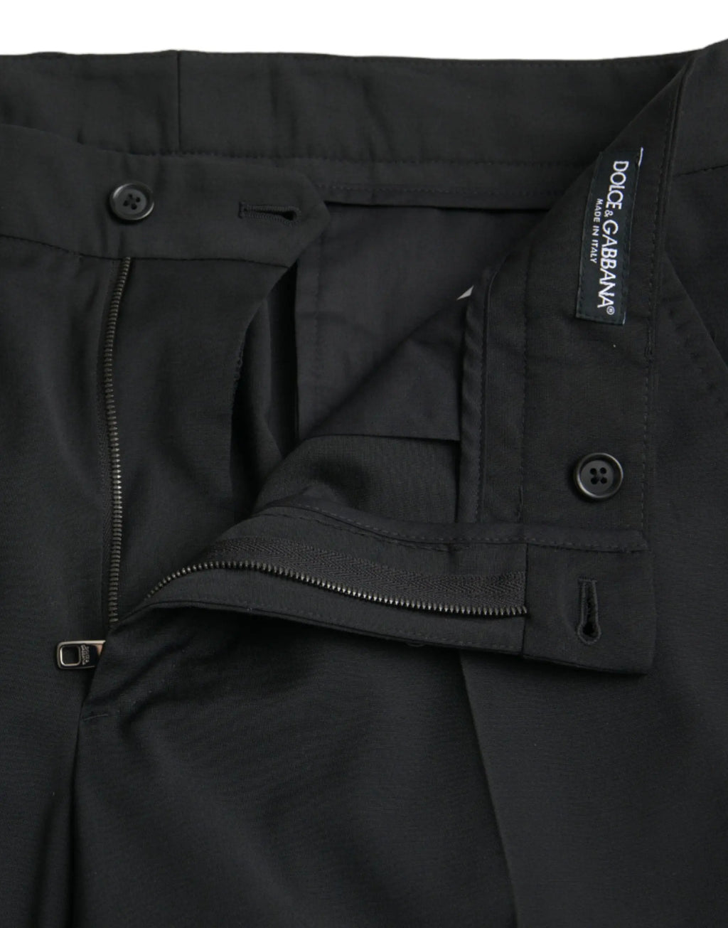 Pantalon formel slim fit en laine noire dolce & gabbana avec design minimaliste et coutures discrètes