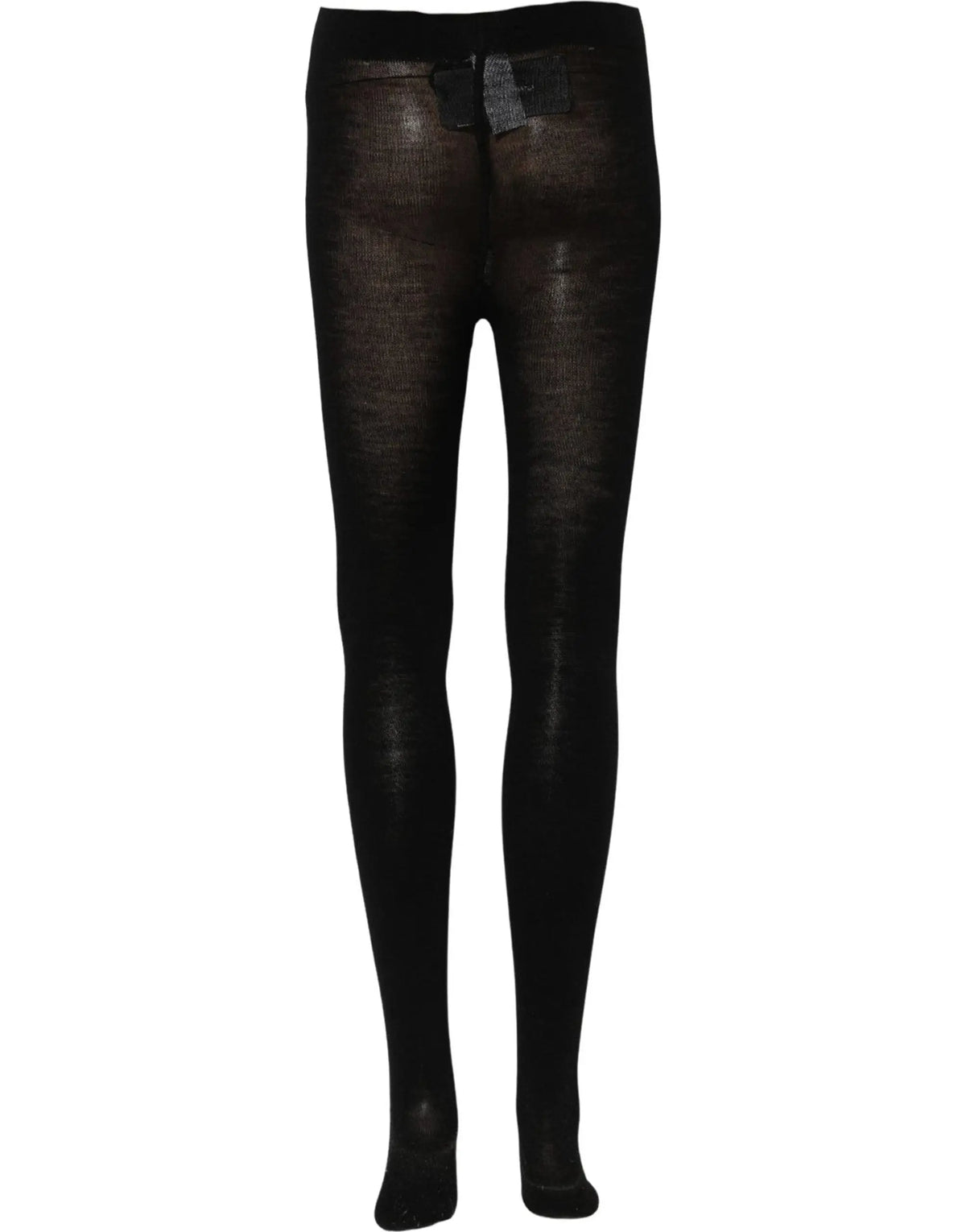 Collants noirs dolce & gabbana en laine stretch avec motif subtil et taille élastique pour femme