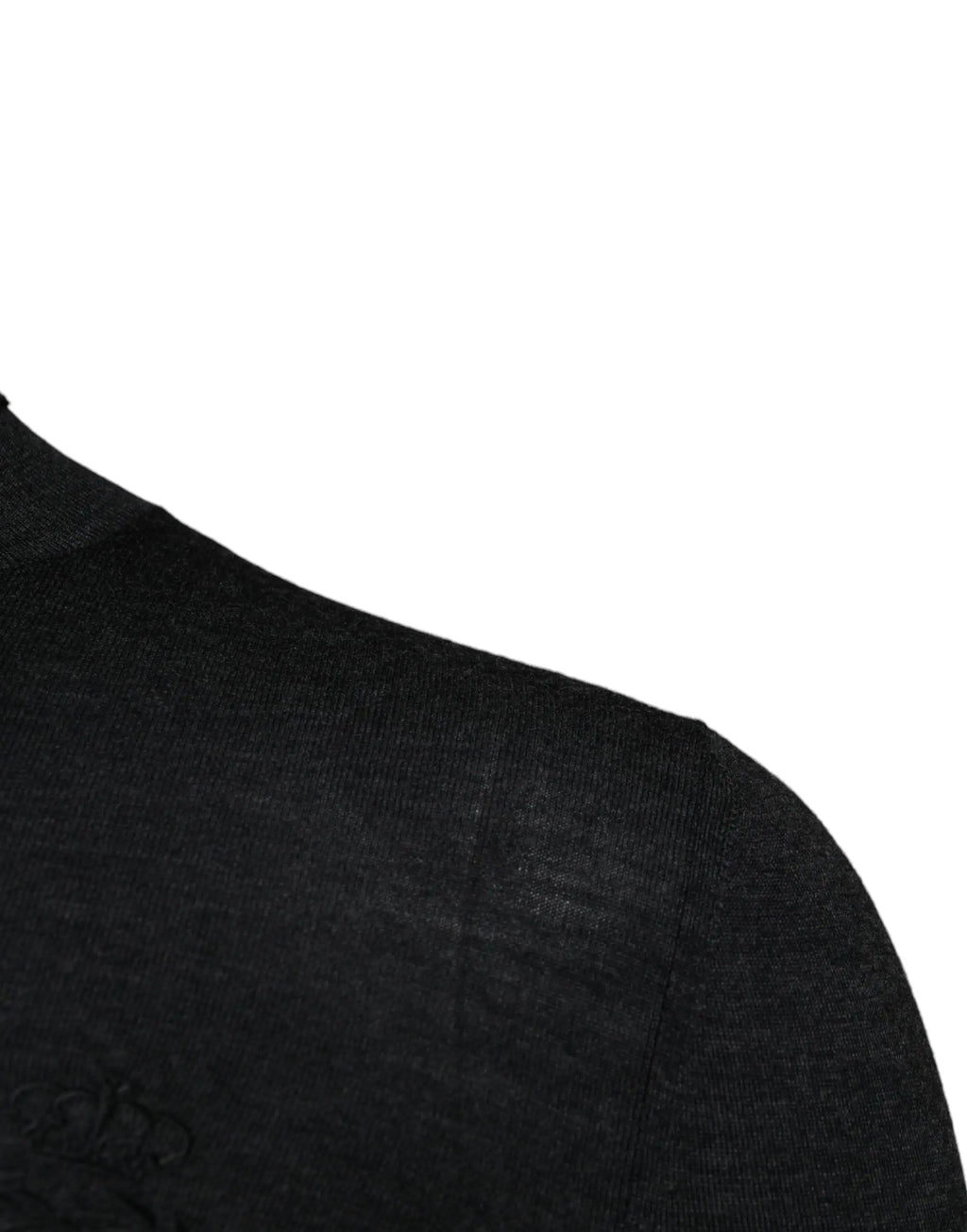 Dolce & gabbana pull en laine noir avec col roulé texturé et col côtelé subtil